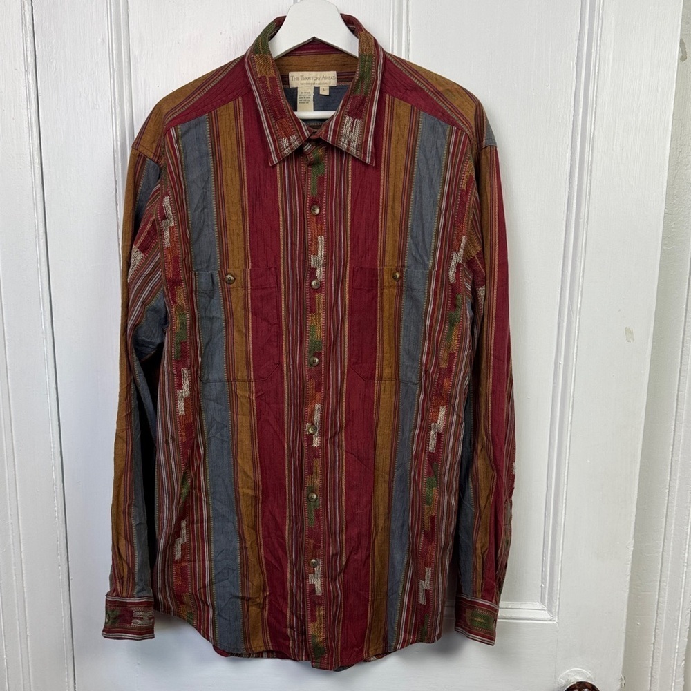 The Territory Ahead men’s button up long sleeve western style shirt size large